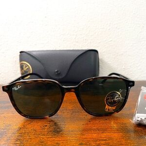 Ray-Ban Leonard sunglasses (RB2193). Tortoise frame/green lenses